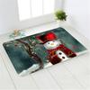 Floor Mat Christmas Theme Pattern Non Slip Flannel Front Door Entrance Mat Home