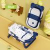 2Pcs/Set Folding Baby Bathtub with Thermometer Soft Cushion Foldable Design Visual