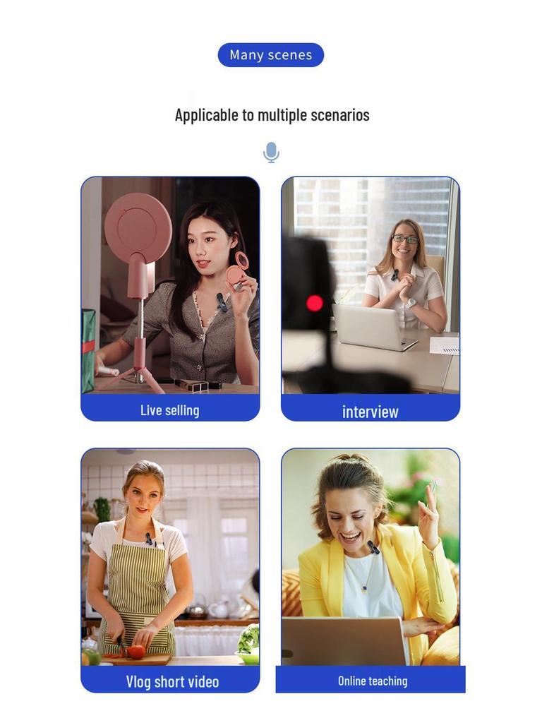 Cross-Border Wireless Lavalier Microphone K1: Dual Live Intelligent Noise Reduction Mini Mic