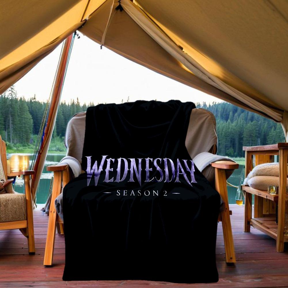 1pc Wednesday Outdoor Blanket Lightweight Flannel, Soft & Warm, All-Season Use for Sofa, Outdoor, Camping, Living Room, Office104