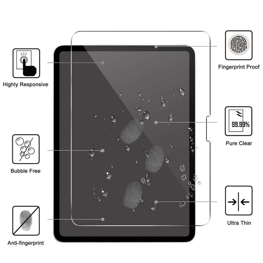 For iPad Pro 13 (2024) Tempered Glass Film Arc Edge Ultra Clear Tablet Screen Protector