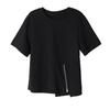 Dimanaf 2025 Новые летние футболки больших размеров, модные женские асимметричные свободные топы с коротким рукавом