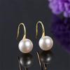 White 8-9mm Cultured Freshwater Pearl Earrings for Women, 925 Sterling Silver Freshwater Cultured Pearl Drop Dangle Hook Earring