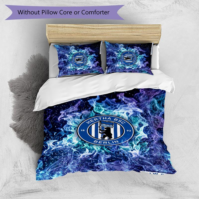 hertha bsc FC Printed 3PCS Bedding Set Breathable Duvet Cover with Pillowcases Decorative Bed Linen for Bedroom Home