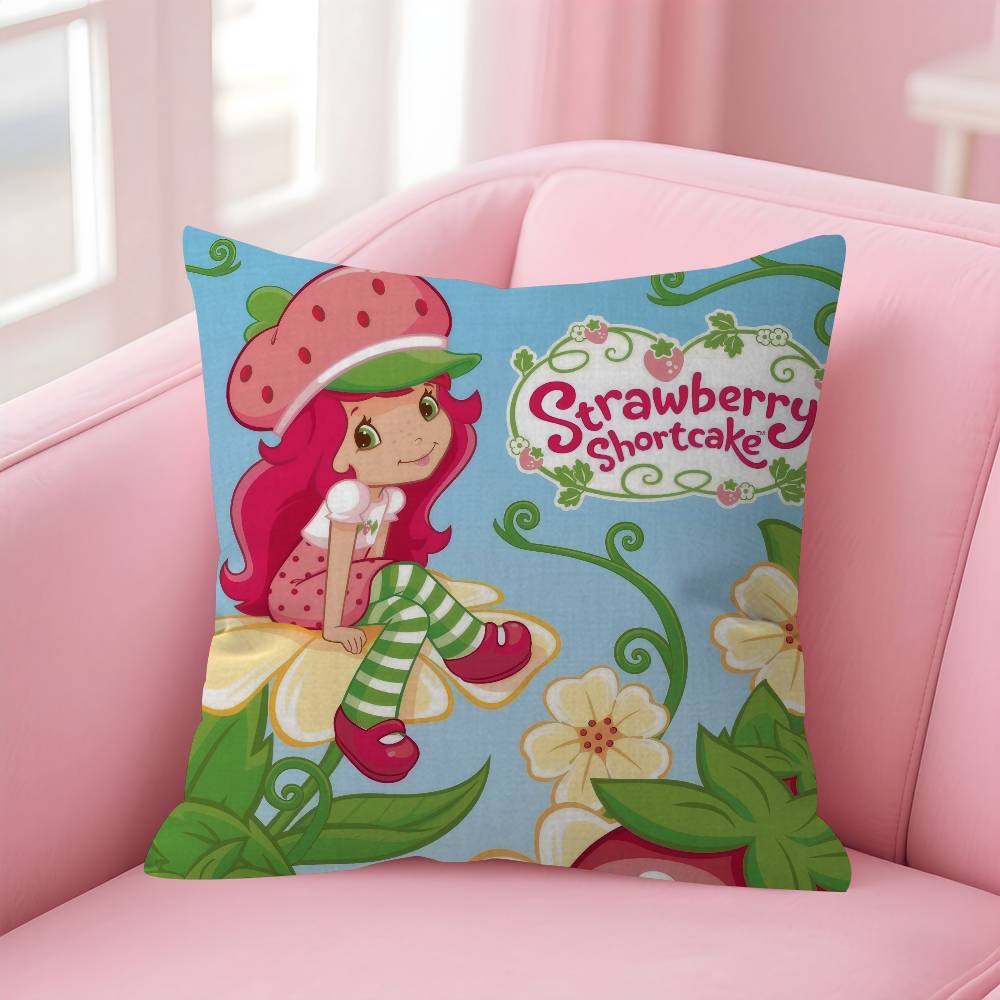 Cute Role Strawberry ShortcakeCartoon Cushion Cover Pillow Cover Decor Pillowcase Printed Cushion Case for Couch