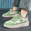 2024Новинка, мужские и женские повседневные зеленые парусиновые туфли, модные и универсальные, на толстой подошве, со шнуровкой, дышащие, 39-44