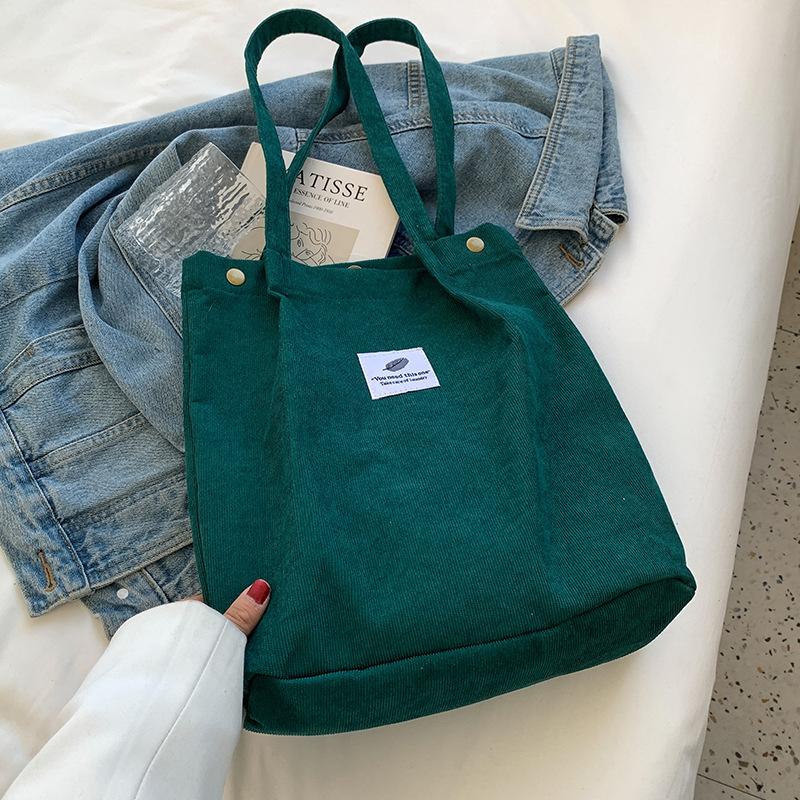 Yogodlns Простая студенческая сумка на плечо, мягкая вельветовая повседневная сумка-шоппер, женская сумка большой вместимости, женские сумки через плечо подмышками