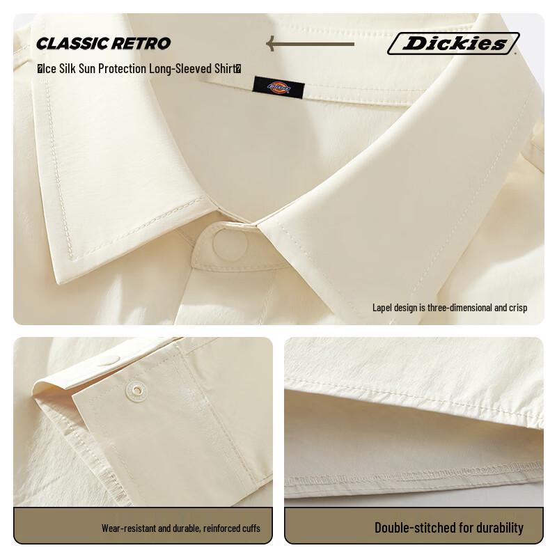 Мужская охлаждающая рабочая рубашка Dickies с длинным рукавом, защита от солнца