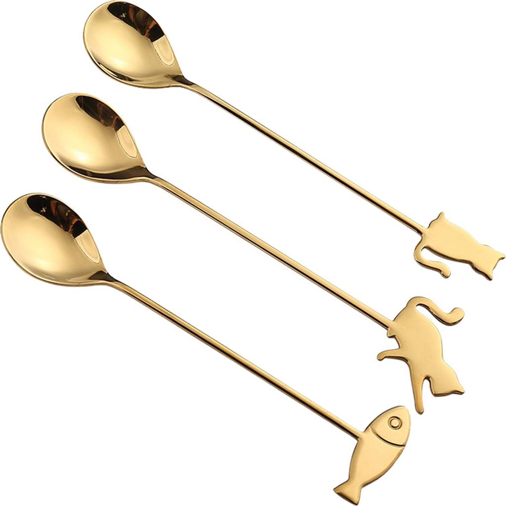 Cute Stainless Steel Mixing Home Drinking Stirring Tool Teaspoon Milk Spoon Coffee Accessories