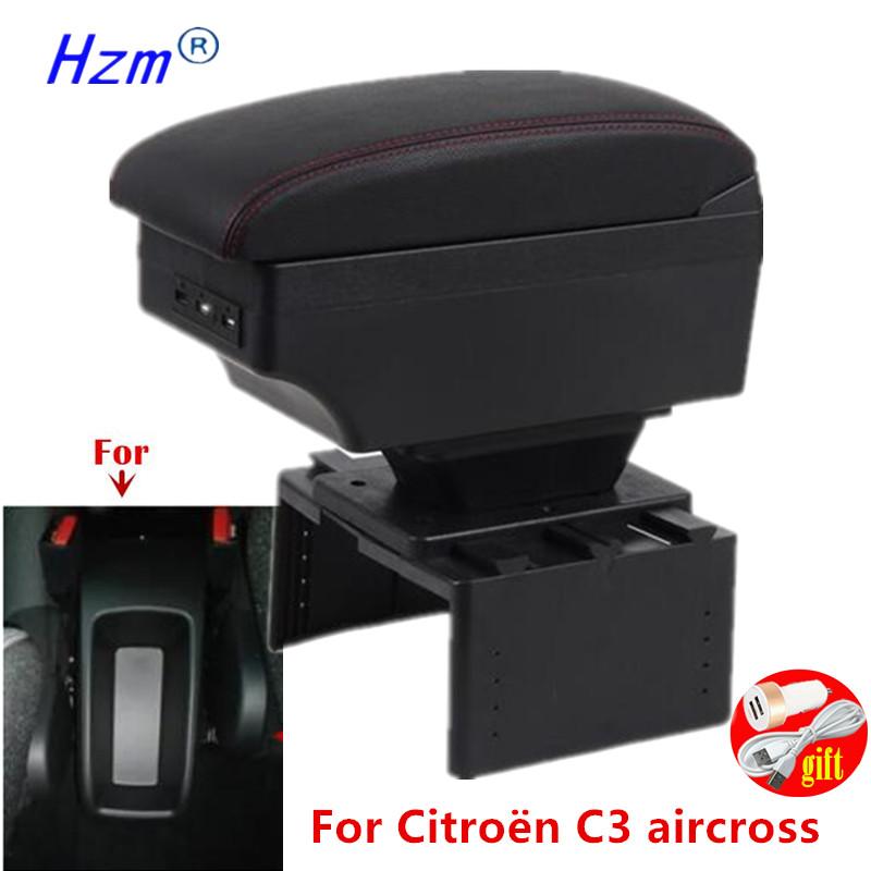 For Citroën C3 aircross Armrest box For Citroen C3 Car Armrest Center Storage box Interior Retrofit car accessories
