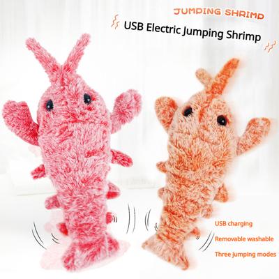 Игрушки для кошек Электрический лобстер USB-перезаряжаемый Симуляция Прыгающая креветка Плюшевый Электрический питомец Дразнилка Кошки Собаки Игрушки Товары для животных