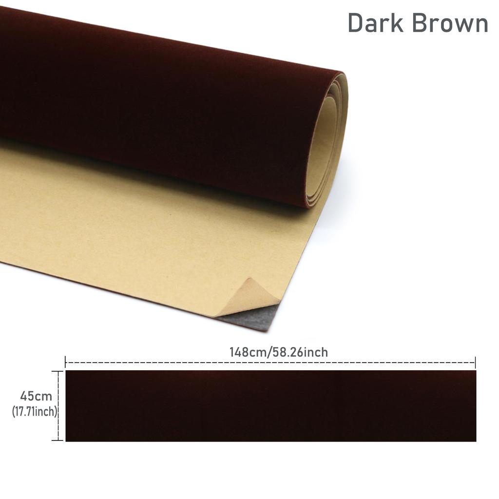 Self-Adhesive Velvet Fabric Sheets, 45x148cm Flocked Non-Woven Felt for Jewelry Box Liner, DIY Crafts, Decoration, Package - 19 Rich Colors For Choose