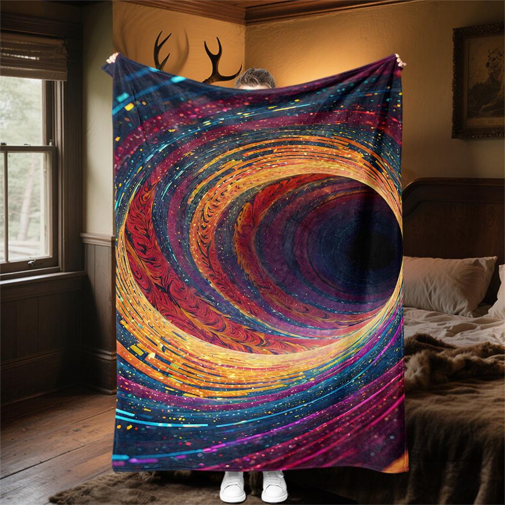 1PC Vortex SwirlOutdoor Flannel Blanket - Soft Plush Decor for Picnics, camping, Bedroom, Playroom, Office, or Lunch Break 1283A