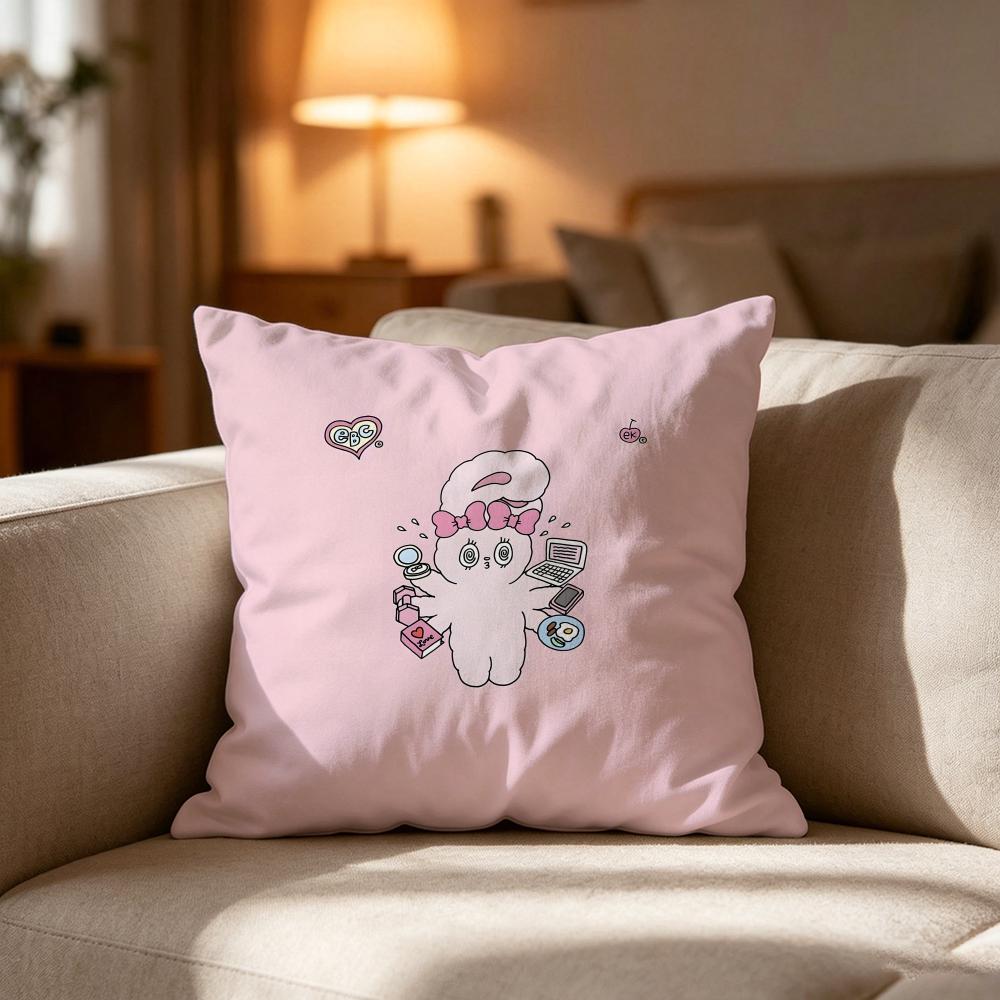Eesther BBunny Cute Rabbit Pillow Case Cushion Cover Soft Washable Pillow Case MultiScene For Couch Bed Travel Office Use