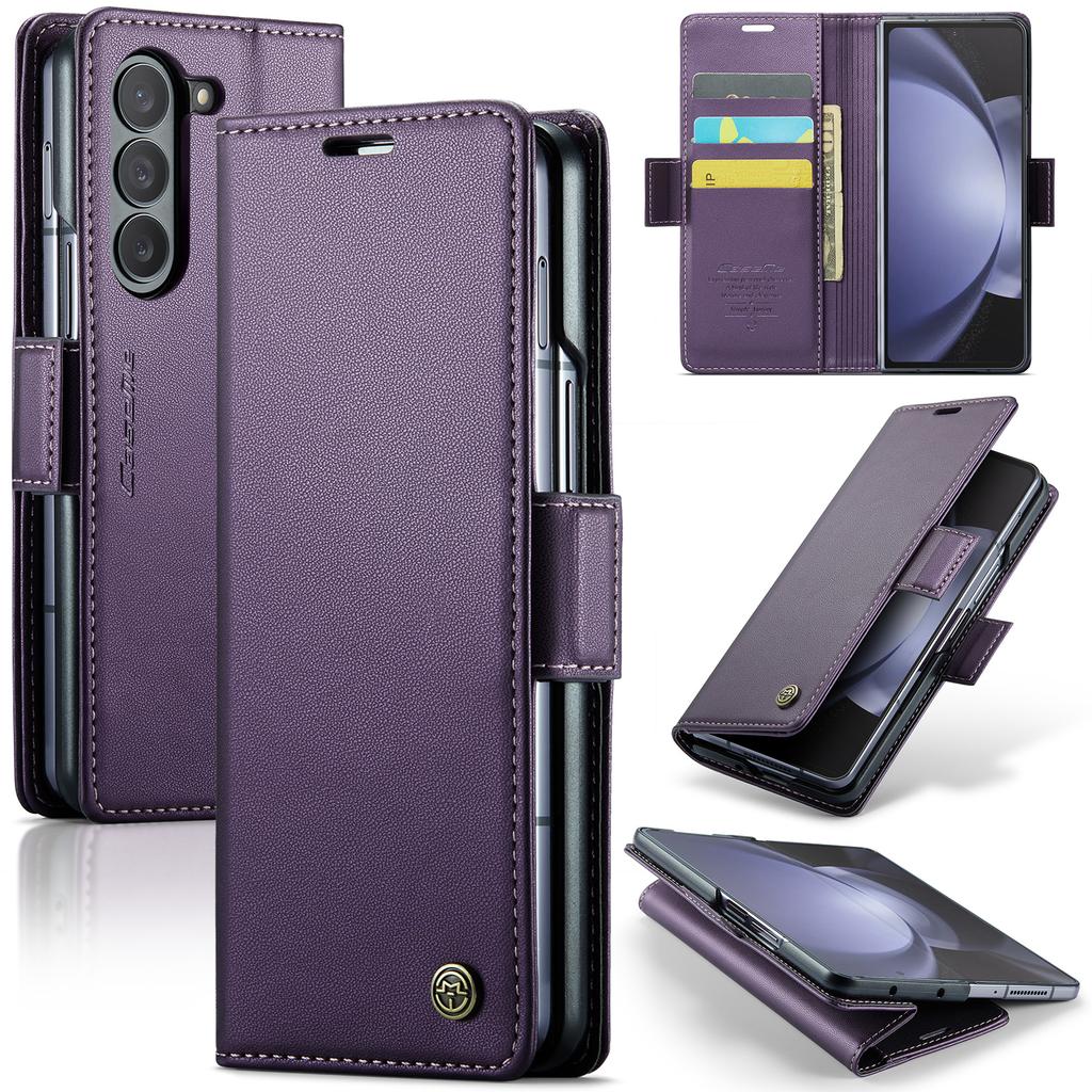 Деловой стиль Флип-чехол-книжка из кожи для Samsung Z Fold 8 Ultra 7 6 5 Fold7 Магнитная подставка Держатель для карт Кошелек Чехол для телефона
