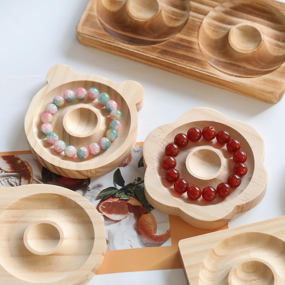 Wooden Beading Design Board Suitable Bracelet Display Stand for Jewelry Making Necklaces Crafts Tray