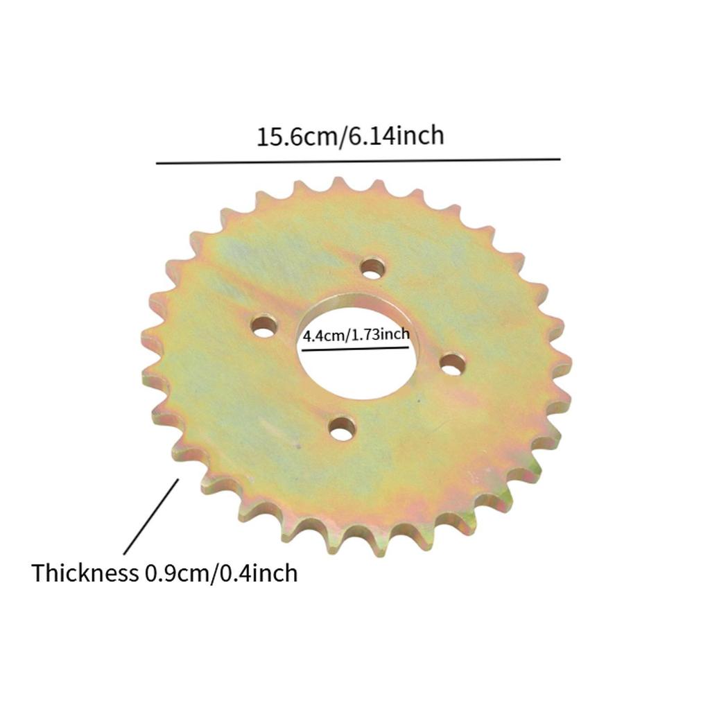Mini Bike Go Kart Rear Sprocket 30 Teeth Metal Chain Gear for Dirt Bike Quad Vehicle Modification