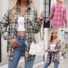 Модная рубашка свободного покроя в стиле ретро с воротником, клетчатый кардиган с длинными рукавами и карманом, модные женские рубашки
