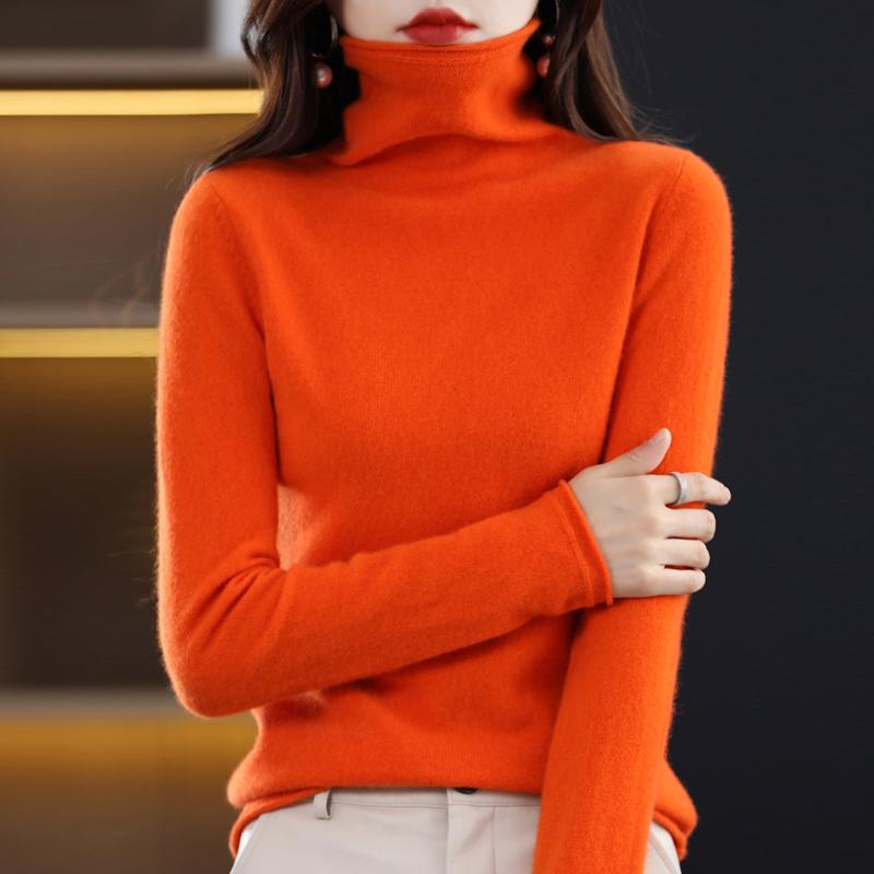 Женский кашемировый свитер Qinghe Cashmere 30% Кашемир 70% Шерсть Осенне-зимний кашемировый пуловер Мягкий и теплый
