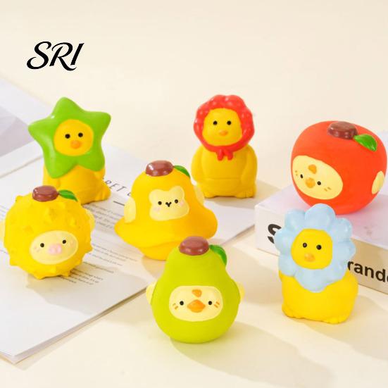 Dog Boredom Relief Toy Fruit Animal Chew Bite Resistant Squeaky Interactive Dental Care Latex Small Medium Large Dogs Teething Cleaning Durable