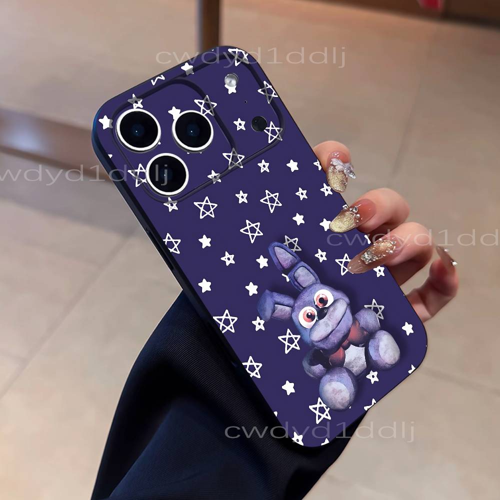 Fnaf Five-nights-At-Freddys For iPhone 17,16,15,11,12,14,13 Pro Max Mini XS,XR,7 Plus 16E Air Soft Black Dustproof Phone Case