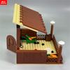MOC Кирпичи Милая Овца Коза Сарай Овчарня Животное DIY Ферма Пастбище Вид Строительные Блоки Аксессуары Детские Игрушки Подарки