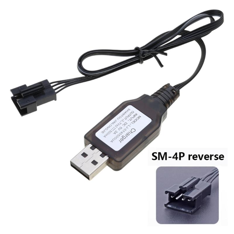 SM4P Plug Lithium Battery Charger 2 Group 3.7V Charging Cable Cord for DE36W DE65 HM202 EC08 EC16 Car Black
