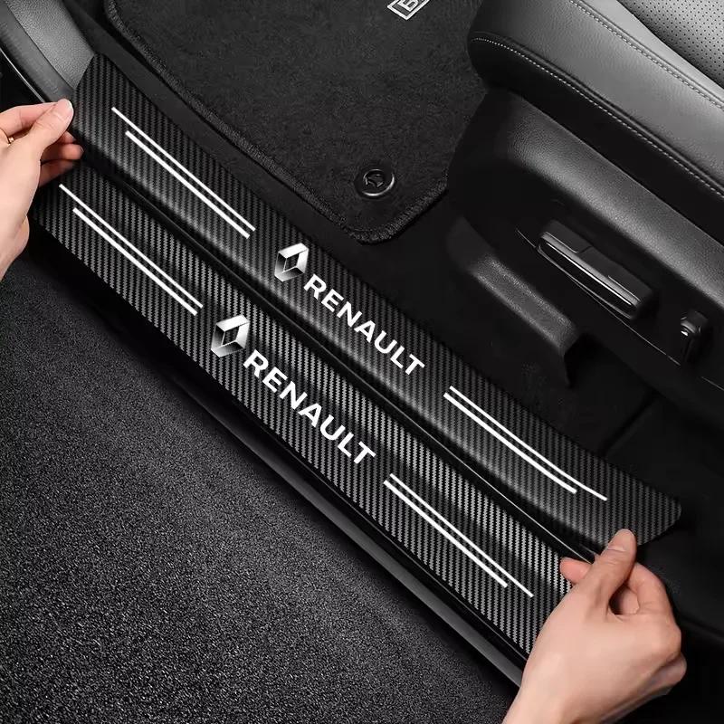 2026 Hot For Renault Hub Caps For Renault Megane 2 3 4 Twingo Clio Talisman Captur Trafic Kwid 1/4/5Pcs Car Door Sill Scuff Plat