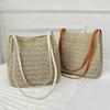 Casual Woven One Shoulder Grass Woven Bag Ins Summer New Versatile Bucket Women's Bag