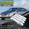 4x для Nissan Primera P12 2002 2003 2004 2005 2006 2007 2008 хромированная крышка дверной ручки автомобильные аксессуары наклейки отделка Стайлинг