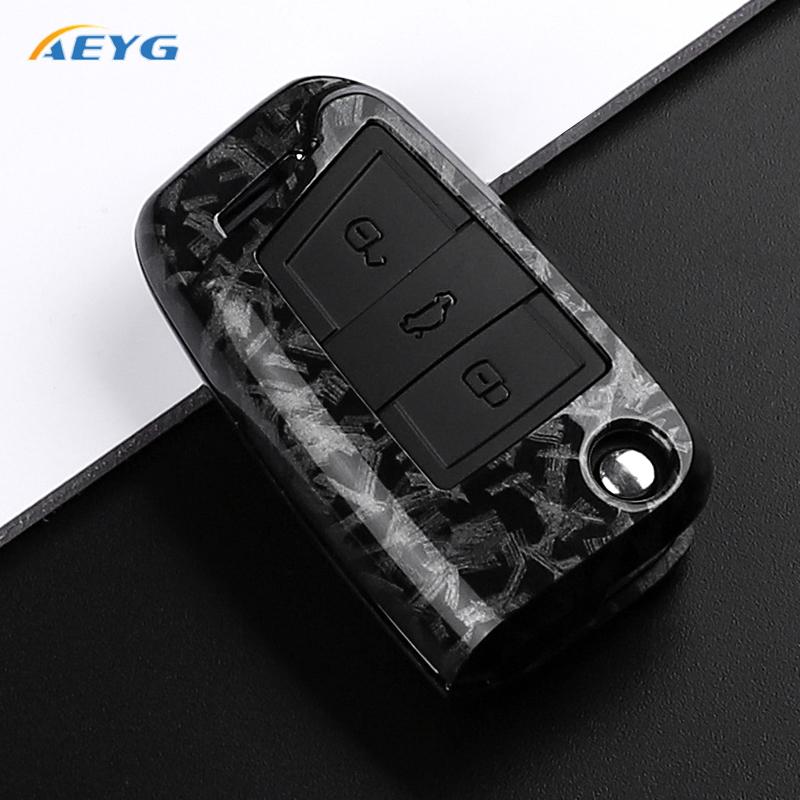 Чехол-брелок из углеродного волокна ABS для Vw Volkswagen Golf 7 Mk7 Tiguan Mk2 Для Seat Ateca Leon Fr 2 Ibiza Для Skoda Octavia