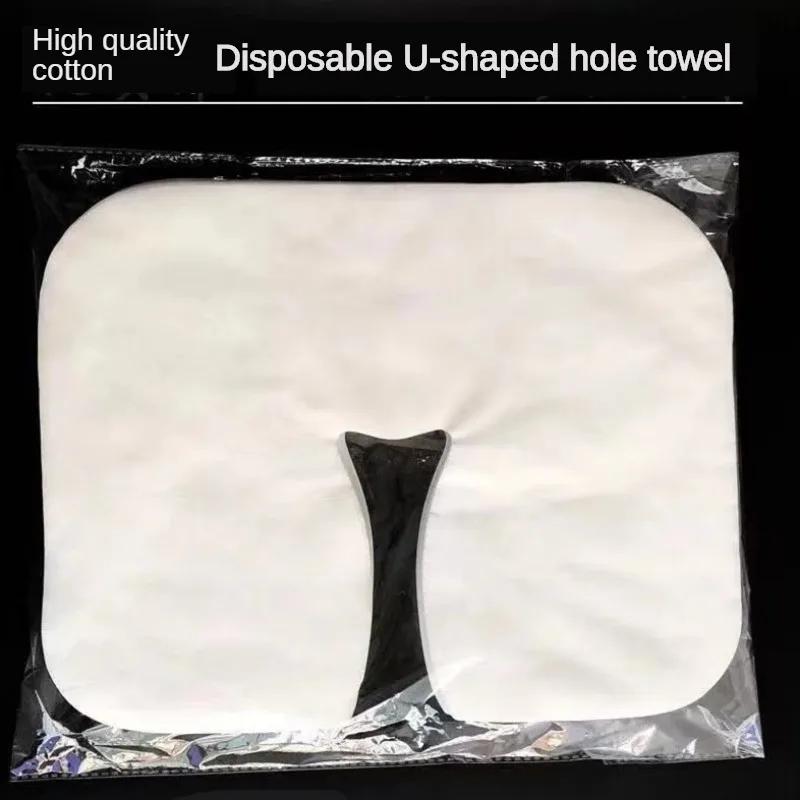 100 шт. одноразовые спа-массажные подставки для стола, подушечки для подголовника, нетканая ткань, подушка для лица, крышка с отверстием, подушка для отдыха для лица, накладная подушка