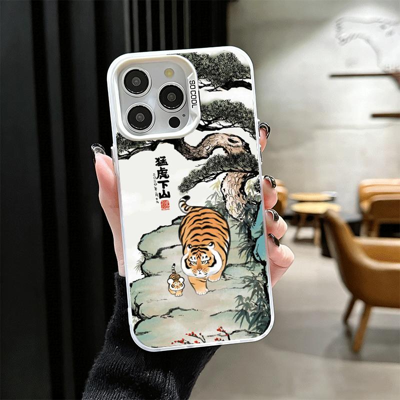 Мультяшный Толстый Тигр Смешной Мягкий Чехол для Телефона для iPhone 15 16 17 Pro Max 17Air 16E 14 Plus 13 12 Mini Ударопрочный Задний Корпус