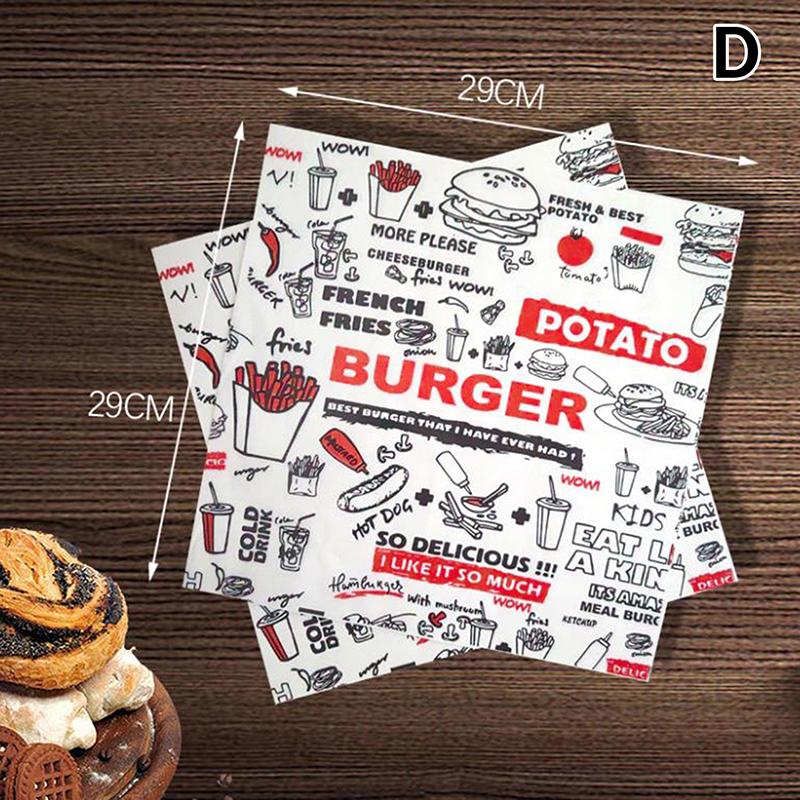 50 шт. Маслостойкая оберточная бумага для выпечки и пищевых продуктов, вощеная бумага, оберточная бумага для гамбургеров и картофеля фри, кухонный коврик для сэндвичей и хлеба, инструменты для выпечки