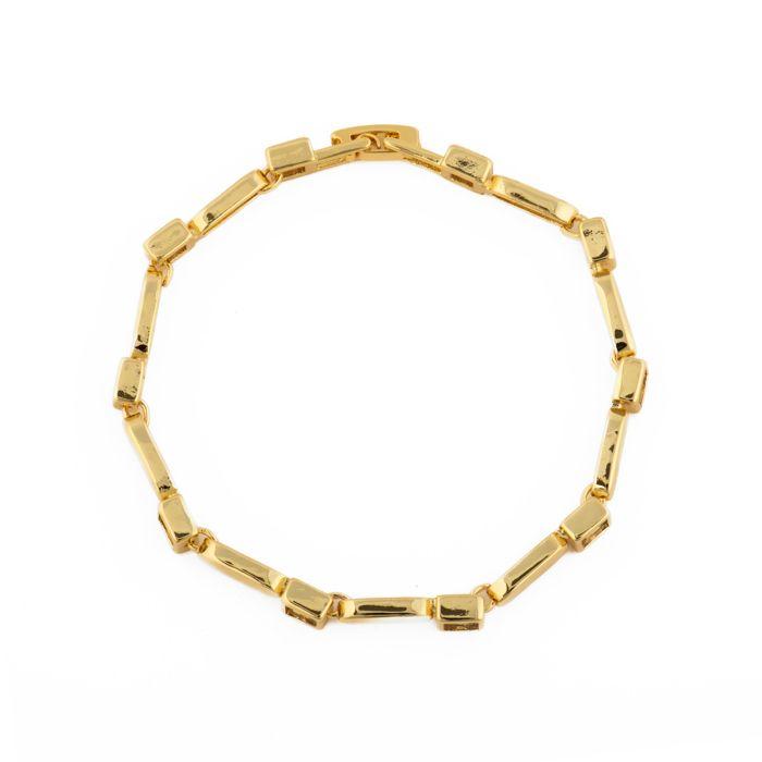 Bracelet - LUXENTER - Aslion - Or jaune 18K - Zircone cubique brillante - Longueur 18 cm