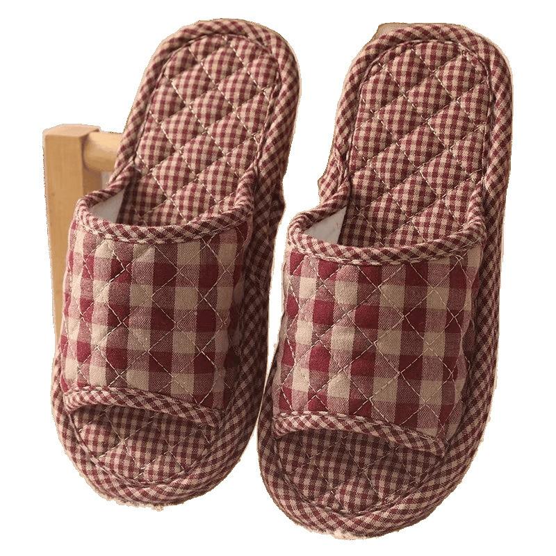 Новые хлопковые тапочки на все четыре сезона с нескользящей тканевой подошвой, мужские и женские, для дома, бесшумные, для деревянного пола