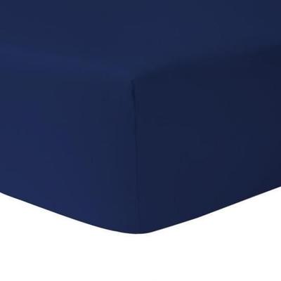 Drap Housse - HOMEROKK - 160 X 200 Cm - 100% Coton - Bleu Marine - Protège-matelas Imperméable