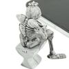 2 Pcs Skeleton On Toilet Key Chain Key Ring Novelty Gift Rubber / Metal Ring