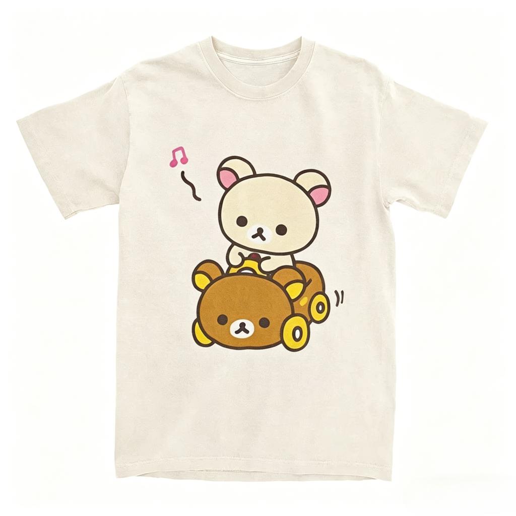 Summer New Car Drive Rilakkuma TShirt for Unisexs Clothing Womens Hipster Cotton TShirt O Neck Short Sleeve T Shirt