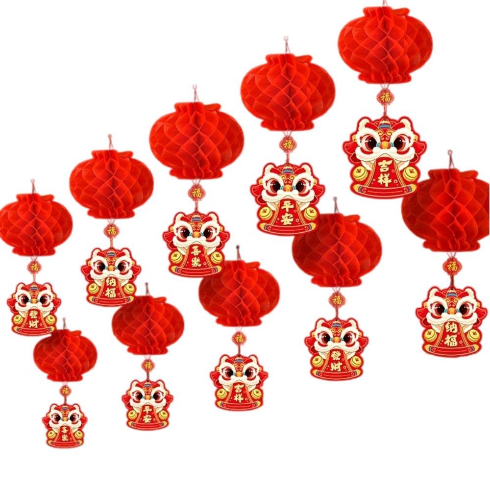 10pcs Traditional 2027 Goat Year Lantern Pendants Home New Year Decor