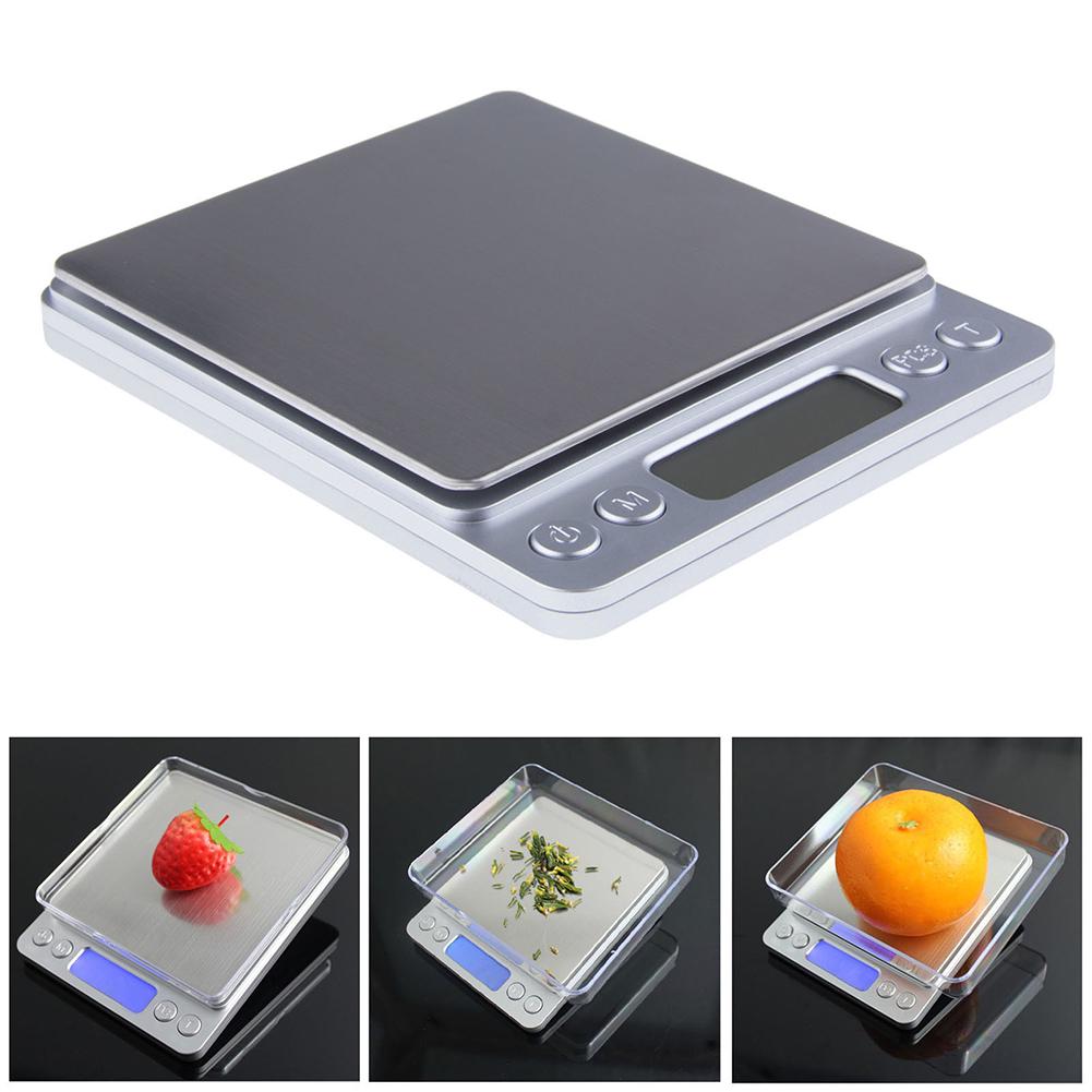 3kg/0.1g 500g/0.01g Stainless Steel Digital LCD Kitchen Jewelry Electronic Scale