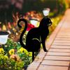Black Cat Garden Stake Cute Metal Cat Statue Garden Statues Fine Craftsmanship Cat Patio Decorations For Yard Lawn Outside Patio
