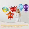 BLMHTWO 5 PCS Sea Animal Balloons,Under The Sea Balloons Foil Party Decorations Seahorse Starfish Globefish Crab Octopus for Kids Birthday Party