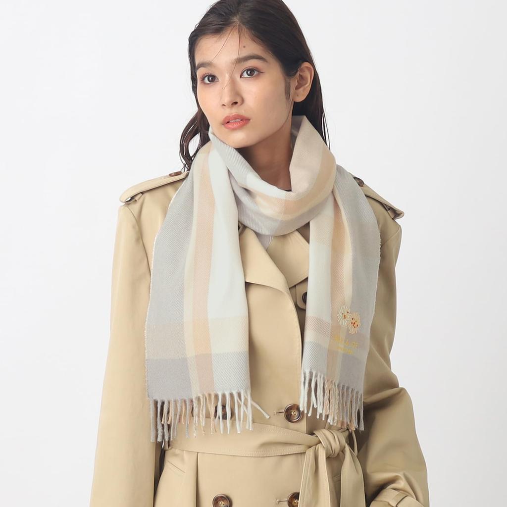 Вышитый шарф с логотипом Paul Joe Moonbat Chrysanthemum, брендированный бежевый и (44585) Упаковка,