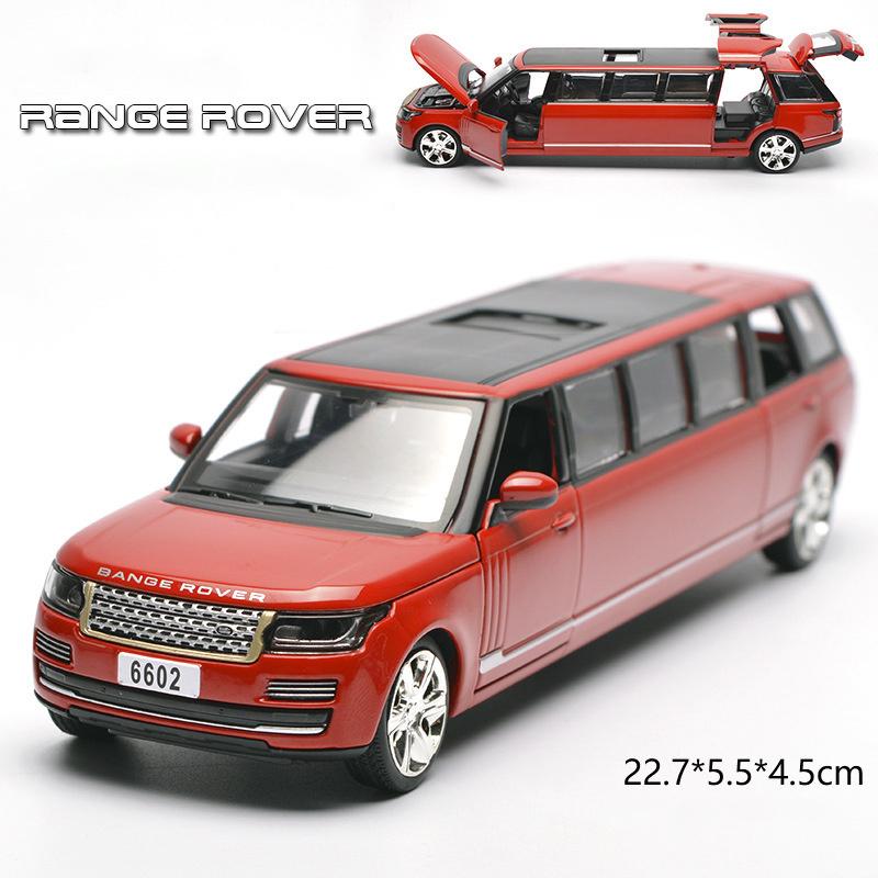 Масштаб 1/32 Land Range Rover, удлиненная литая под давлением модель автомобиля, игрушечный автомобиль со звуком и светом для детей, коллекция подарков для мальчиков и девочек