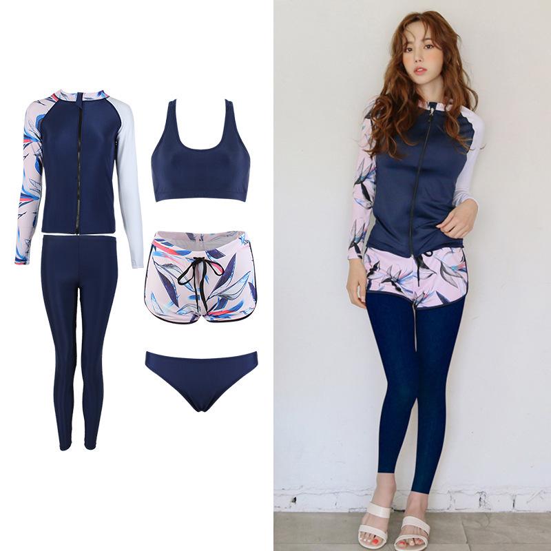 Унисекс Набор гидрокостюма с длинным рукавом для защиты от солнца 2025 - Купальник на молнии для пар