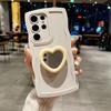 Милый Чехол-Зеркало Волна Сердце Любви для Samsung Galaxy S2 S24 S26 Ultra S23 S22 Plus S21 FE A A6 A16 A4 A3 A1 Крышка-Подставка