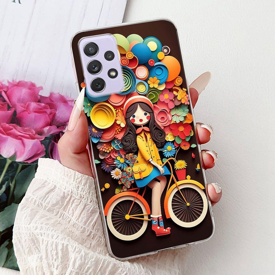 For Samsung Galaxy A52 A52s 5G Case SM-A526B SM-A528B Phone Cover Fashion Flower Soft Silicone Funda For Samsung A72 A 52 Bumper