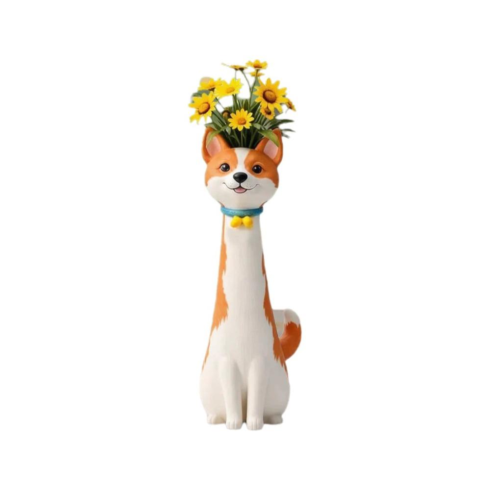 Handmade Dog Flower Vase Cartoon Animal Planter Modern Animal Flower Holder Home Decor