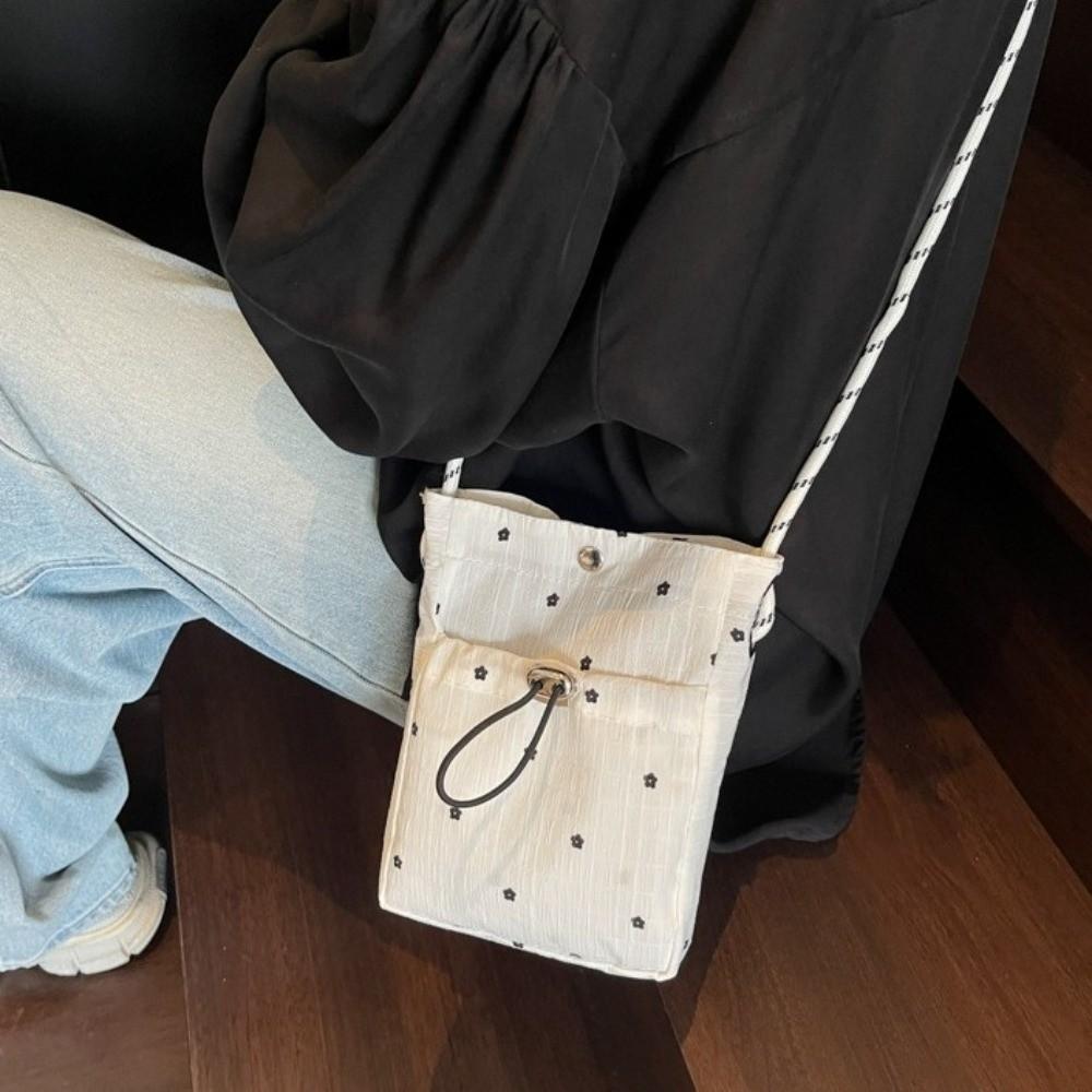 Flower Printed Pleated Cloud Crossbody Bag Lightweight Folded Slant Bag Phone Shoulder Bag  Daily